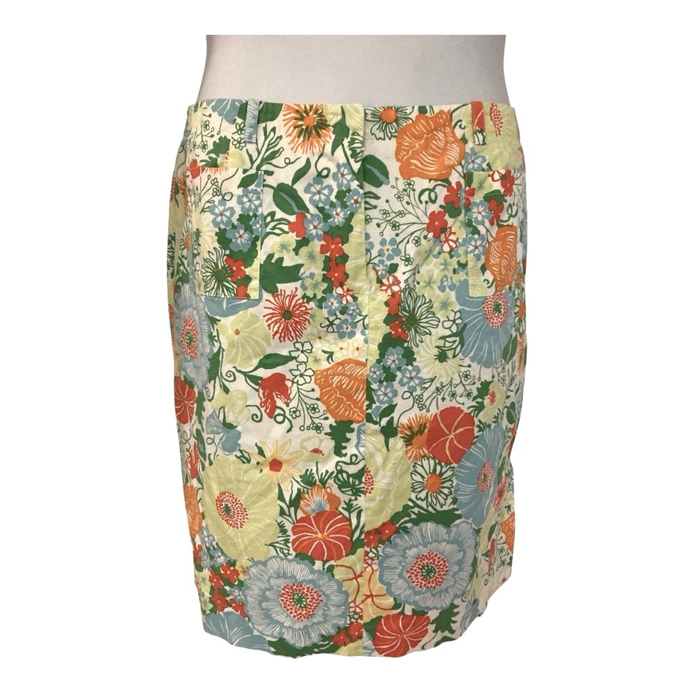 3 for $15 Talbot’s Light Twill Stretch Flower Print Office Casual Pencil Skirt